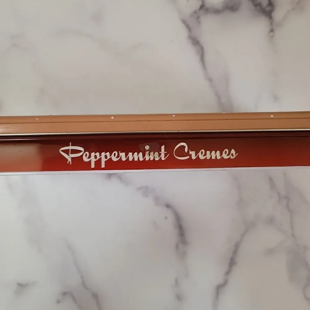 Waltons peppermint creme metal tin food storage container rectangular gift prese